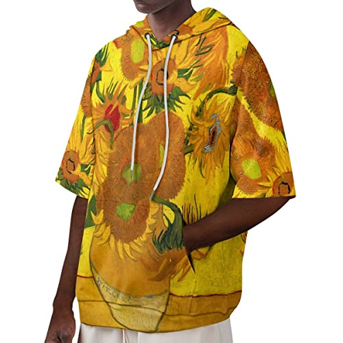 Men's Van Gogh Art 3D Digital Print Short Sleeve Pullover Sweatshirt Hoodies4