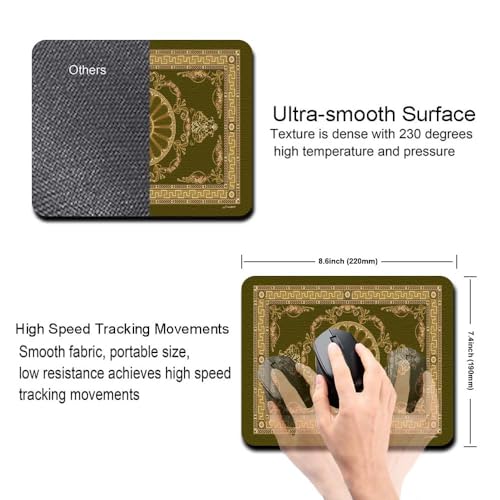 Image of Carpet Pattern Mousepad - Small Non-Slip Rubber Carpet Design Printed Computer Mouse Pad 19x22cm (FMP0231)