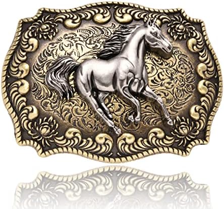Running Horse Western Belt Buckle for Men, Belt Buckles for Women Boys Husband