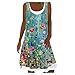 Zldhxyf Due - Pezzo Falso Senza Maniche Stampato Ladies Summer Casual Beach Abito Corto da Donna Abito Rosso Bambina Manica Lunga