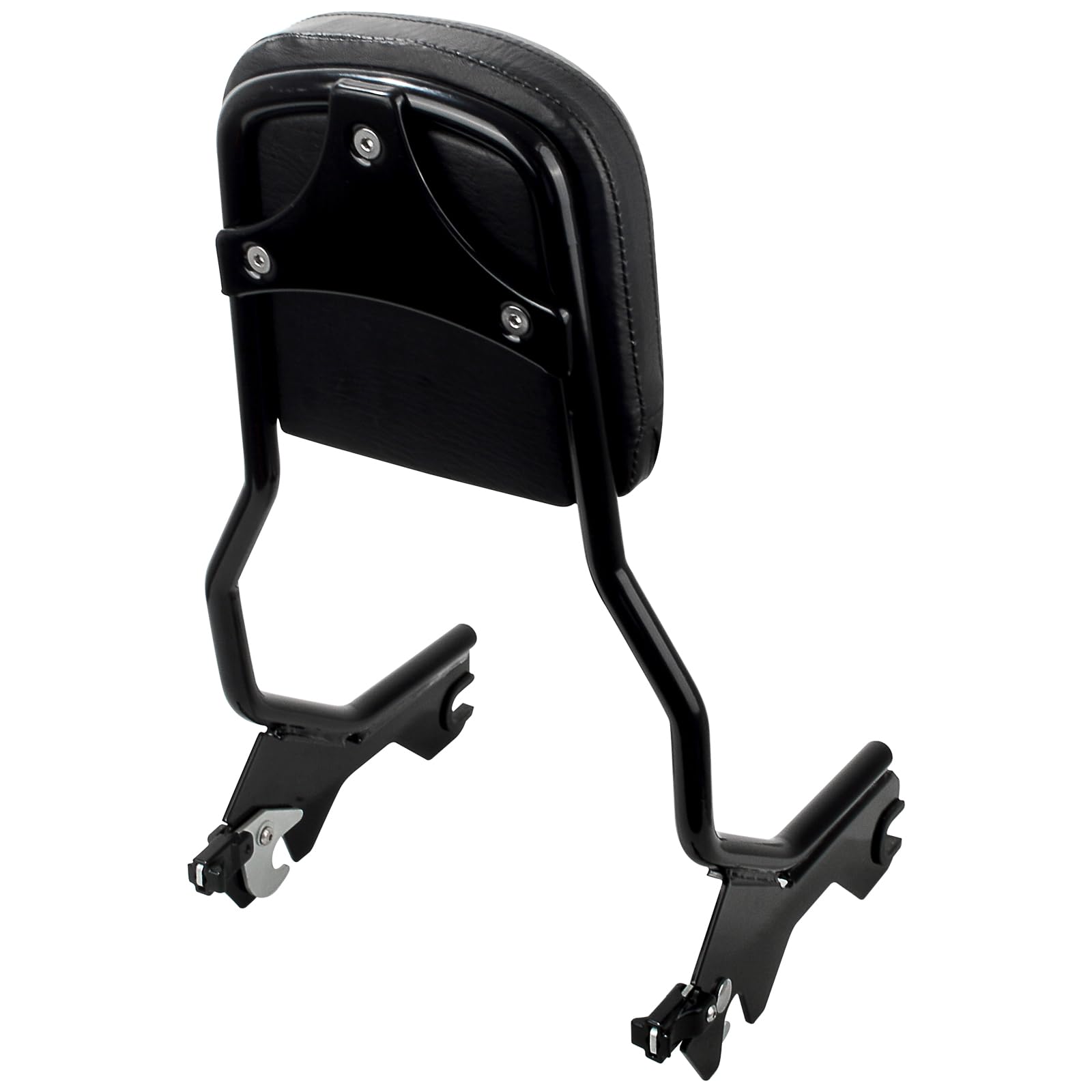 Kit Sissy Bar amovible avec dossier - Noir brillant, hauteur standard pour Harley Softail 2018-2026 FLDE FLHC FLHCS FLSL FXBB FXST