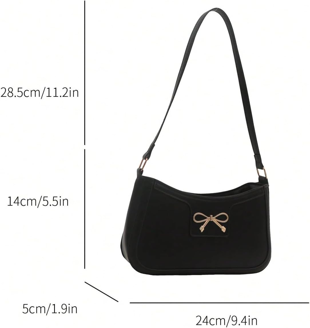 SweatyRocks Women's Bow Top Handle Clutch Purses PU Leather Underarm Shoulder Bags - Image 6