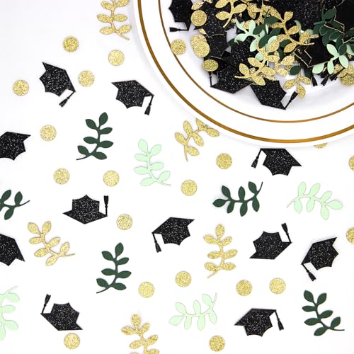 Image of Sage Green Graduation Confetti Glitter Greenery Graduation Decorations Class of 2026 Congrats Grad Table Confetti for High School /College Grad Party Decorations
