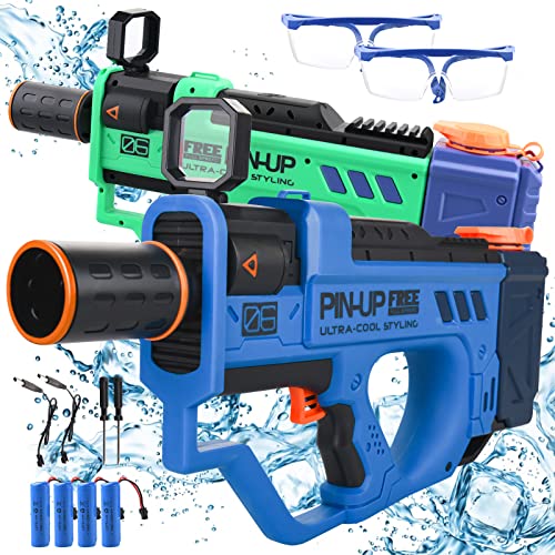 2 Packs Electric Water Gun for Kids [32 FT] Automatic Squirt Guns Pool Toys 800CC High Capacity Water Guns for Adults & Kids Outdoor Beach Swimming Pool Game Summer Party Favor