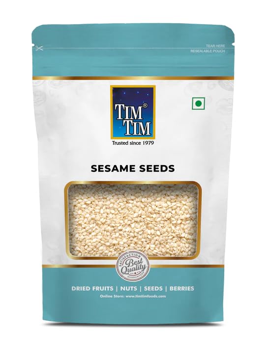 Image of Tim Tim Raw Sesame Seeds - Natural, Unpolished & Whole | Rich in Calcium & Iron | Super Seeds for Cooking & Health 250G X 3, 750g