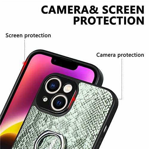 Protection cuir Samsung S22 Plus vert étui magnétique couverture avec anneau