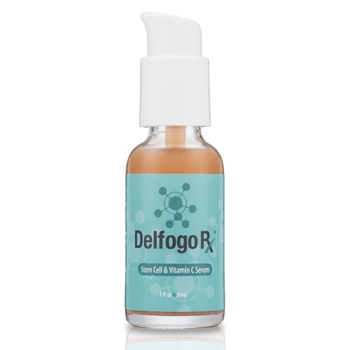 Delfogo - Suero de células madre y vitamina C con ácido hialurónico, aceite de naranja puro y extracto de manzanilla, antienvejecimiento,