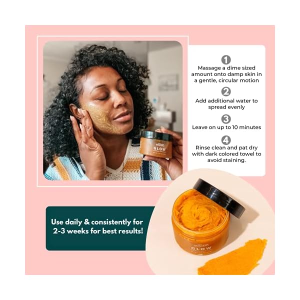 Minimo Glow Turmeric Face Scrub (ððð¦ð¨ð§ ððð¤ð) - Infused with Turmeric, Manuka Honey, Cinnamon, and Chamomile - Face Scrub for All Skin Types - Achieve Healthy Skin