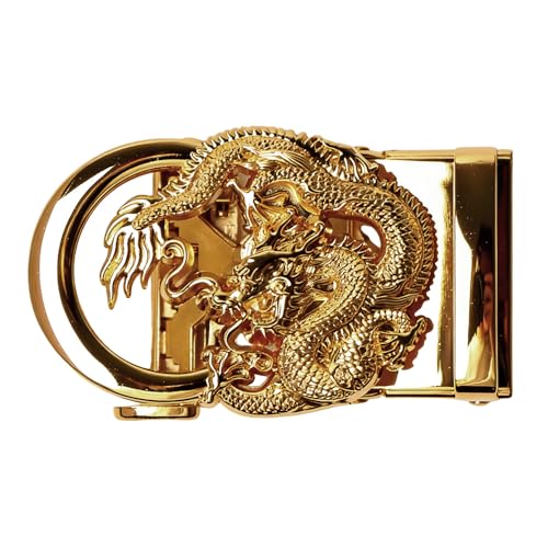 Acxico 1PC Men's Alloy Automatic Belt Buckle – Dragon Pattern