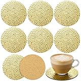 Ferrochef Hammered Coasters Set of 6 Antique Brass Copper Coasters Round Gold Metal Drink Coaster 4 Inch Heat-Resistant Non-Slip Cup Mat for Coffee Table, Kitchen, Bar, Dining Room & Home Decor