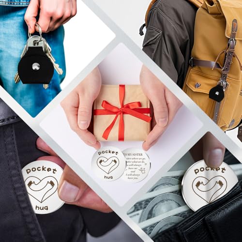 Aridantrp Cadeaux pour maman, cadeaux pour sœur, câlin, fête des mères, pour sœur, nounou, fille, tante et fils, To My Sister No Matter Where We Go, 30*30mm – vue 7