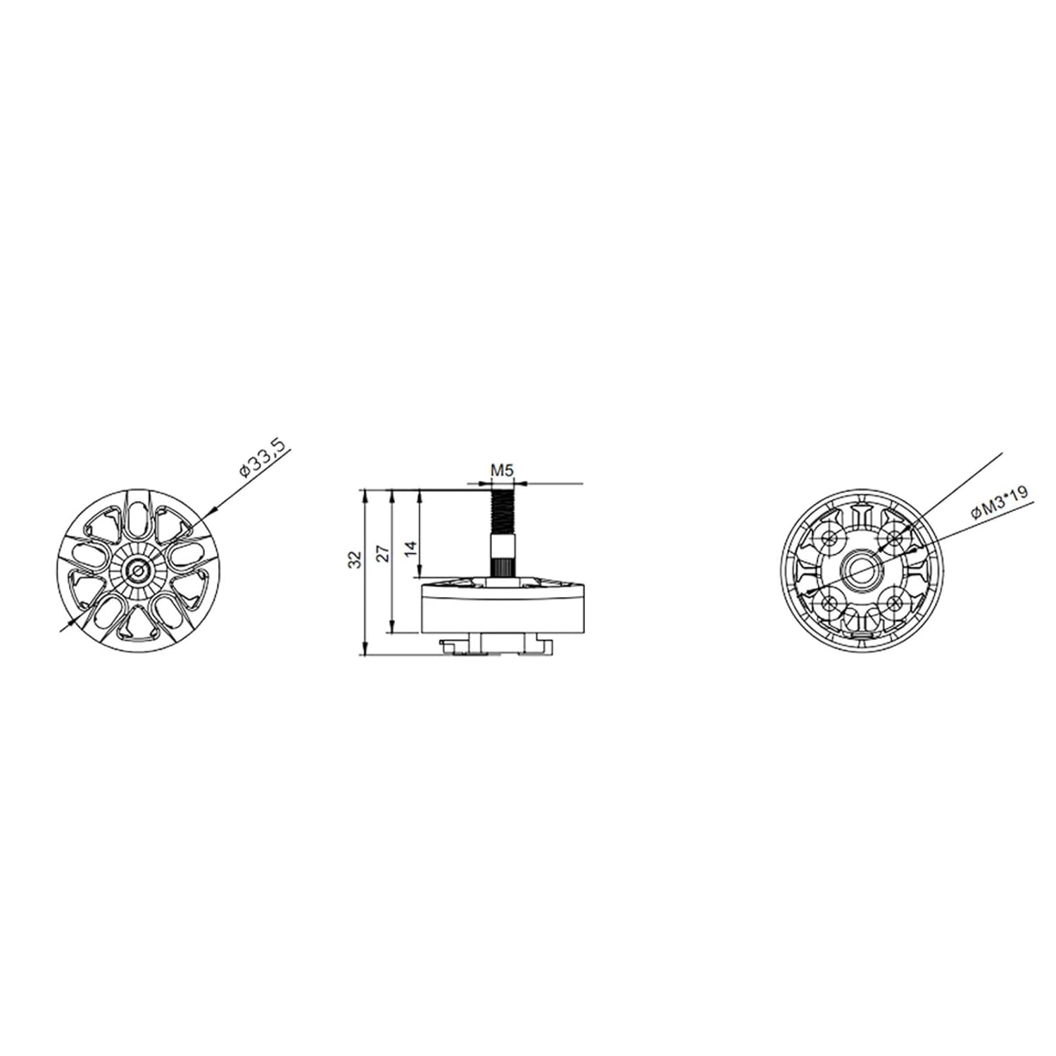 2807 1300KV Brushless Motor for FPV Drone CW Thread High Speed Racing Motor for 7inch Frames Compatible with 3-6S LiPo for Quadcopter Freestyle Long Range (4PCS)