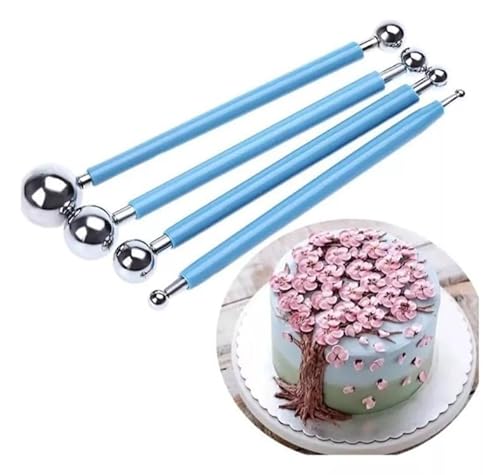 Kit 4 Boleadores Pontas Dupla Metal Inox Artesanato Biscuit