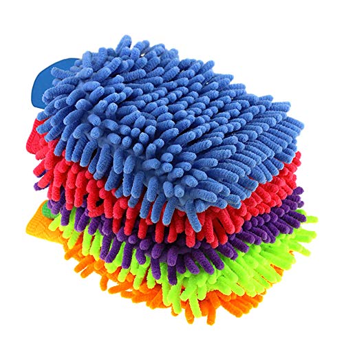 ERYUE Luvas para lavagem de carros(uma pedaço，Cor aleatória),Luvas para Lavagem de Carro Luvas de Mi