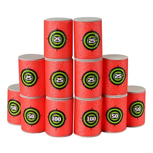 Dreampark Bullet Darts Target for Nerf N-Strike Elite Series Blasters 24pcs Pack Soft EVA Material (Red)