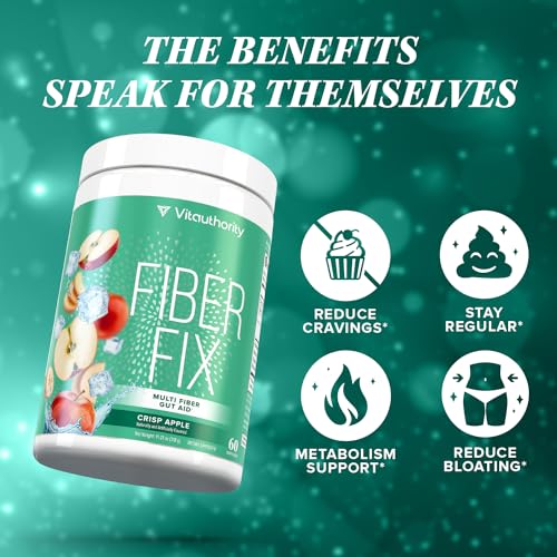Vitauthority Prebiotic Fiber Powder Supplement - Healthy Gut Cleanse Detox for Women for Digestive Health Regularity Satiety & Bloating Relief for Women - Colon Cleanser & Detox Powder (60 Servings) - Image 5