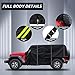 Cab Cover for Jeep Wrangler JK JL 4 Door 2007-2025 & Top Off, Jeep Wrangler Covers 4 Door Waterproof with Driver Door Zipper Windproof Straps All Weather Snow Rain UV Protection