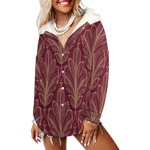 Sweatshirt veste d'hiver sherpa femme avec manches longues et doublure thermique