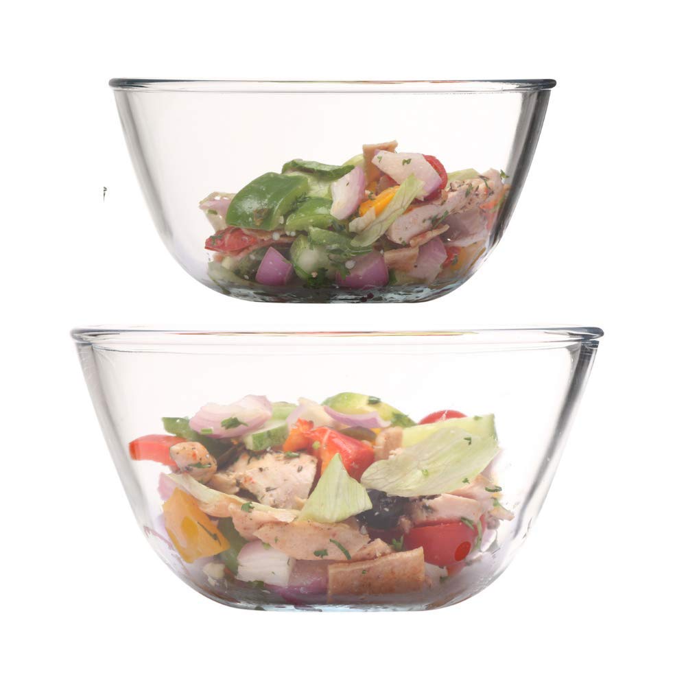 Femora Borosilicate Glass Solid Microwave Safe All-Purpose Mixing Bowl (Transparent, 1650 ml, 3600 ml) - Set of 2. (B08HKCMP1T) Amazon Price History, Amazon Price Tracker