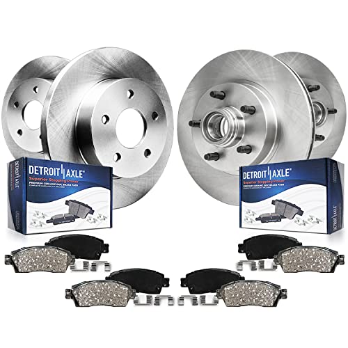 Image of Detroit Axle - RWD Brake Kit for 1995-2001 Ford Explorer, 1998-2002 Ranger, 1997-2001 Mercury Mountaineer, Front Rear Disc Brake Rotors Ceramic Brakes Pads 1996 1999 2000 Replacement