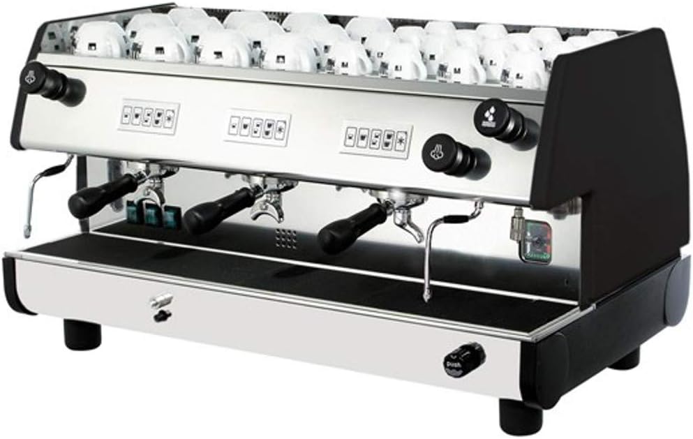 Bar-T 3V-B Commercial Volumetric Espresso/Cappuccino Machine, 3 Group, Black