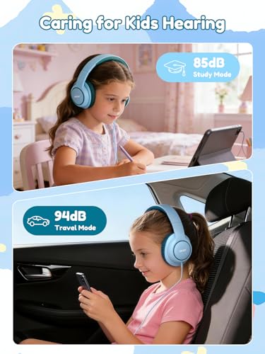 Image of Acer OHW328 Kids Headphones Wired for School - Over Ear Design | 85 /94dB Safe Volume, 3.5mm Jack Foldable Headphones for Kids Boys Girls Classroom Yoto Player Chromebook Travel Green