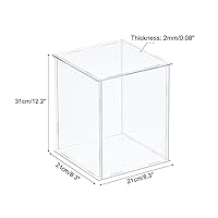 Vista 2 de MECCANIXITY Estuche de exhibición transparente, caja de acrílico para ensamblar caja a prueba de polvo, 7.9 x 7.9 x 11.8 pulgadas