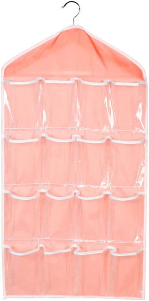 Sellus Unisex Polyester with Hanger Hanging 16 Pocket Mount Bag Storage Case Transparent Foldable Closet Organizer (80 x 42 cm)