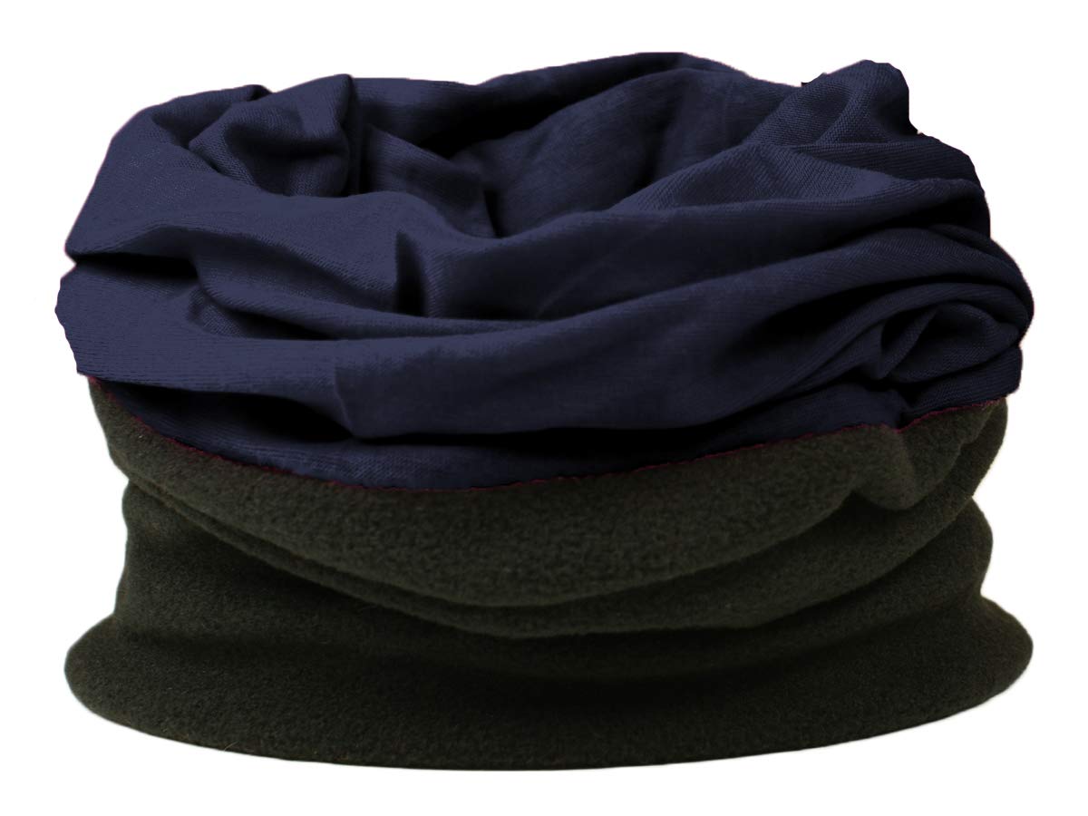 Rockjock Women's Blue/Black Neck Warmer, Scarf, Hat, Hood, Snood - Reversible (Navy/Blk)
