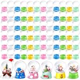 Layhit 72 Pcs 4 Inch Empty DIY Snow Globe Bulk Clear Plastic Water Globe Bulk Fillable Valentines Day Snow Globes with Screw Off Cap Keepsake Display Case for DIY Crafts Ornaments Home Decoration