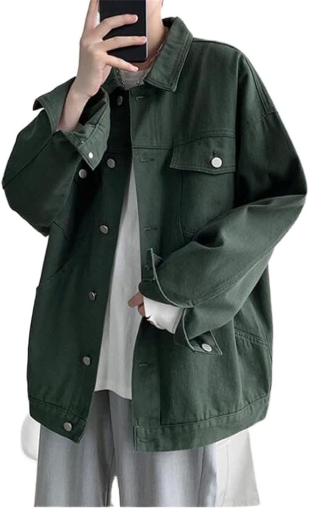 Casual Workwear Clothes Trendy Tops Washed Denim Jacket Men Retro Loose