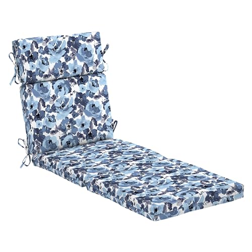 Arden Outdoor Chaise Cushion, 22x77, Blue Garden Floral