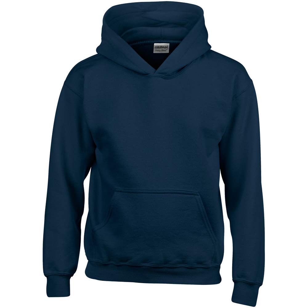 GILDAN Heavy Blend Childrens Unisex Hooded Sweatshirt Top/Hoodie (L) (Navy)