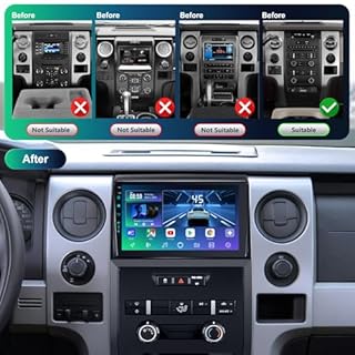 9 Inch(4Ram 64Rom) 5GWiFi Car Radio Stereo Upgrade Replacement for Ford F150 F-150 2009-2012 Android 13 with Wireless CarPlay/Android Auto/FM/AM/RDS/1080P Backup Camera/BT5.4 ((09-12) 1080P)