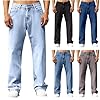 Men Jeans,Stretchy Baggy Jeans for Mens Wide Leg Casual Relaxed Fit Denim Pant Straight Legs Fashion Comfort Jean with Pockets Sky Blue