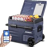 BODEGA Kompressor Kühlbox 45L, Auto Kühlschrank, Doppelzone, WIFI APP&Button Steuerung, 12/24V DC und 100-240V AC Camping Kühlbox für Auto, Lkw, Boot, Reisemobil,Camping