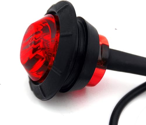 Vista 5 de KEING Paquete de 10 luces LED redondas de 3/4 pulgadas, color rojo, indicador, luz indicadora lateral para camión, remolque, caravana, cabina