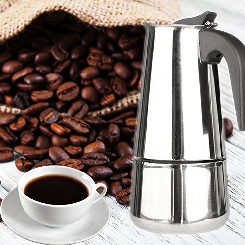Maymii 2 Cup/100Ml Stainless Steel Moka Espresso Latte Percolator Stove Top Coffee Maker Pot #TOP1