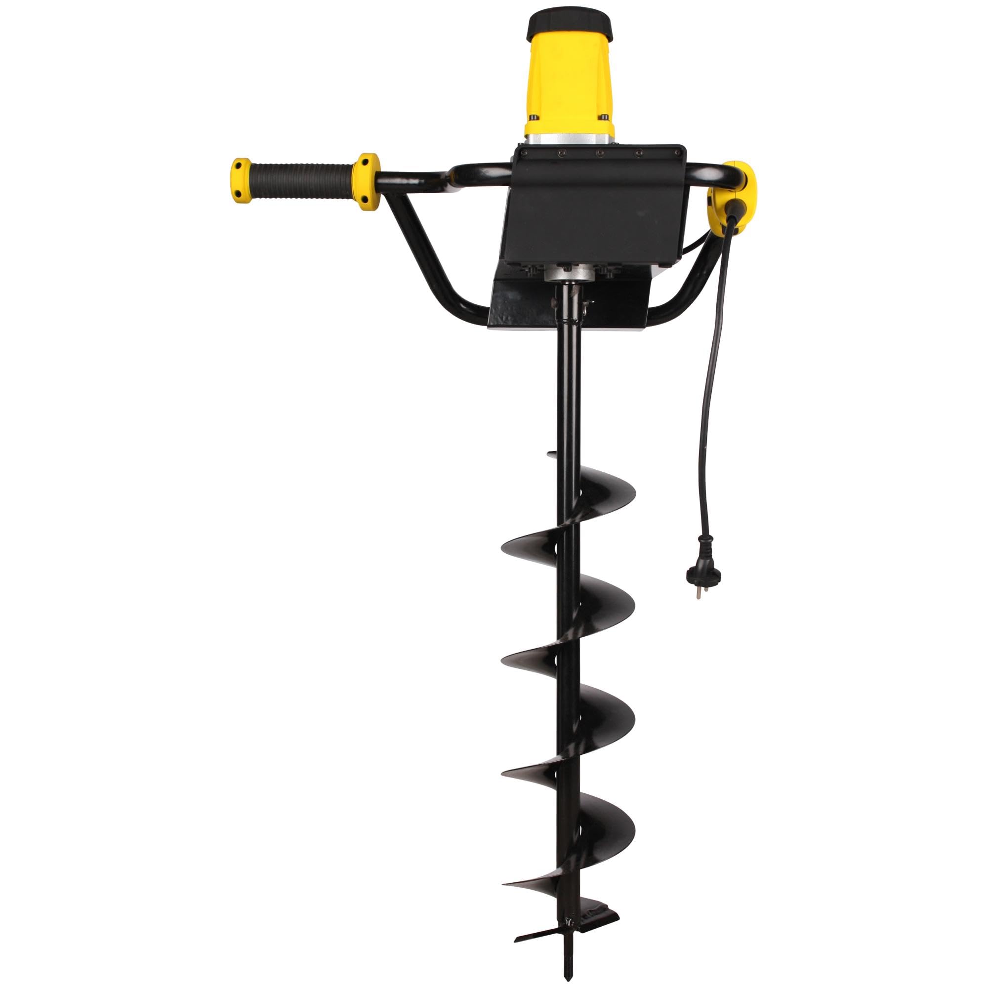 TEXAS Erdlochbohrer Erdbohrer elektrisch EA1200 230V Pfahlbohrer Gartenbohrer Pflanzbohrer (inkl. 150mm Bohrer, 1200W Leistung, max. Bohrlochtiefe 80cm, handlich mit 2 Griffen, Ein-Mann-Erdbohrer) | 1200W Leistung, max. Bohrlochtiefe 80cm, handlich mit 2