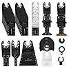MAZING 36 PCS Oscillating Saw Blades,Multitool Blades,Quick Release Multi Tool Blades for Wood Metal Plastic, Universal Oscillating Tool Blade Kits for Dewalt Ryobi Milwaukee Rockwell Fein Makita