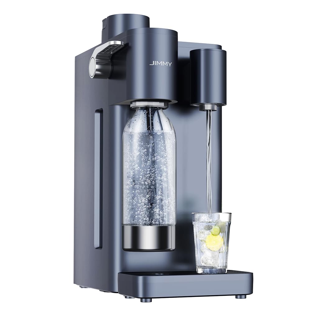 JIMMY Matrix S9 Machine à eau gazeuse froide, sodateur domestique à 3 niveaux de gazéification, bouteille 1L sans BPA, compatible avec les bouteilles de CO2 standard, pour eau gazeuse et boissons