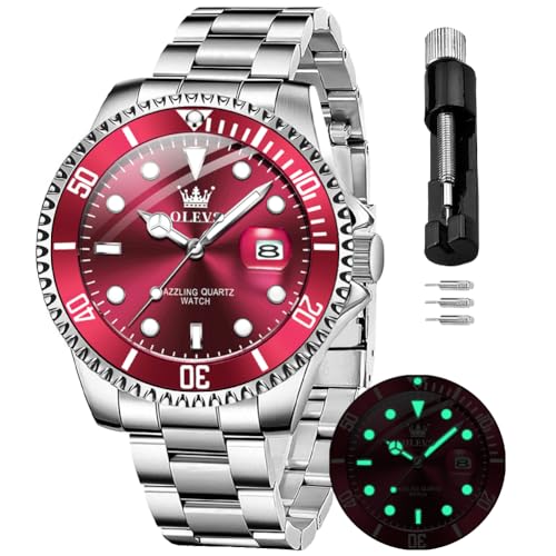 Image of OLEVS Watches for Men Quartz Fashion Business Waterproof Analog Stainless Date Week Diamond Luminous Mens Watch