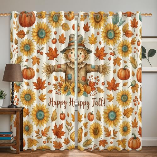 Rideau occultant rustique jaune automne 132x183 cm pour crèche - 3