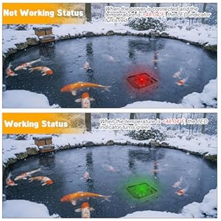 DOUBFIVSY Pond De-icer, Floating & Submersible Pond Heater Thermostatically Controlled Outdoor Pond Deicer with Indicator Lights, Auto Shut Off, Animal Water Heater for Winter Farm (1000 Watts (2025))