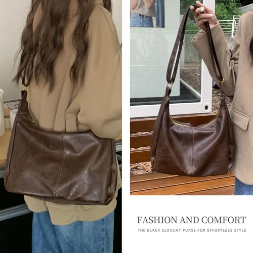 Bolso Hobo de cuero vegano para mujer suave y cómodo miniatura 3