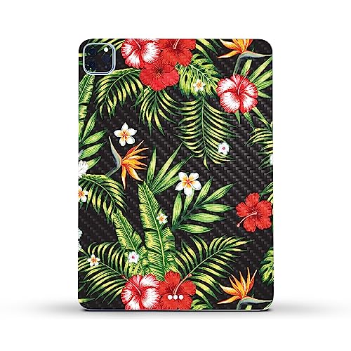 Image of MightySkins Carbon Fiber Skin Compatible with Apple iPad Pro 11 inch M2 4th Gen (2022) Full Wrap Kit - Dark Hibiscus | Protective, Durable Textured Carbon Fiber Finish | Easy to Apply | Made in The USA