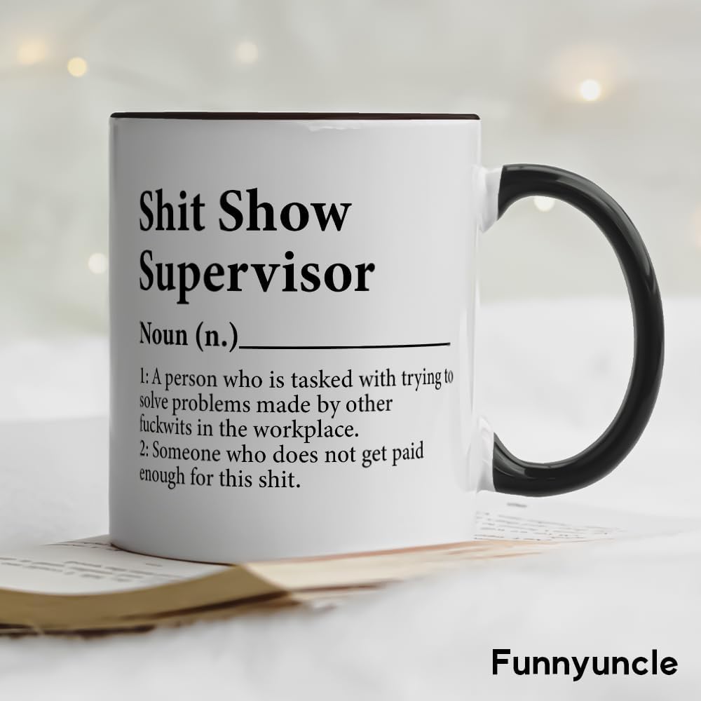 Funny Gifts for Boss Team Leader, Humorous Coffee Mug for Coworker Manager,Shit Show Supervisor Tea Cup 11 OZ - Image 5