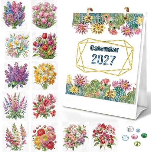 CustmArti 2027 Diamond Art Painting Tischkalender – DIY 5D Kalender zum ...
