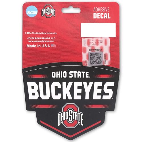 Ohio State University Badge Adhesive Vinyl Decal - Fun OSU Sticker for Car, Window, Water Bottle or Laptop