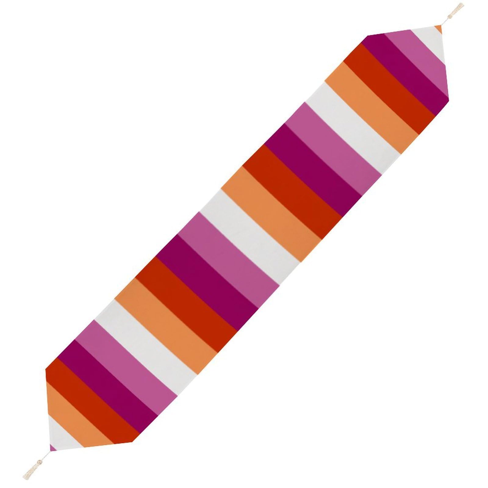 JZemdybill 200*33cm Table Runner with Tassel, Lesbian Pride Flag Table Runner, Table Decoration for Kitchen, Party, Restaurant